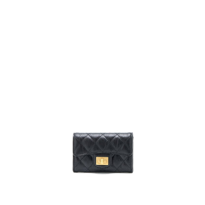 Chanel 2.55 Reissue Flap Card Holder Aged Calfskin Black  (Microchip)