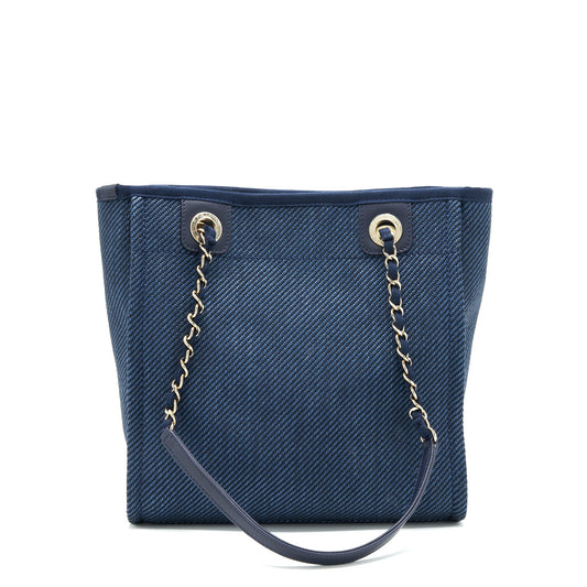 Chanel Small Deauville Tote bag Denim blue