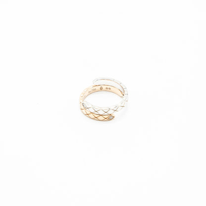 Chanel Size 49 Coco Crush TOI Et MOI Ring, Small Version White/Beige Gold Diamonds