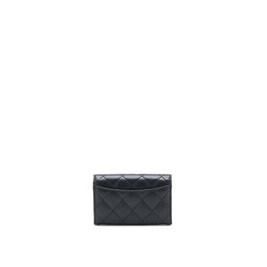 Chanel Classic Quilted Flap Card Holder Caviar Black  (Microchip)