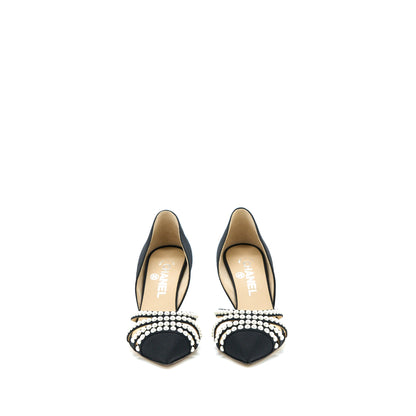 Chanel Size 36 Heels with Pearl Black/White
