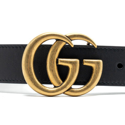 Gucci size 75 GG marmont thin belt black