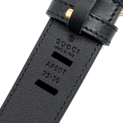 Gucci size 75 GG marmont thin belt black