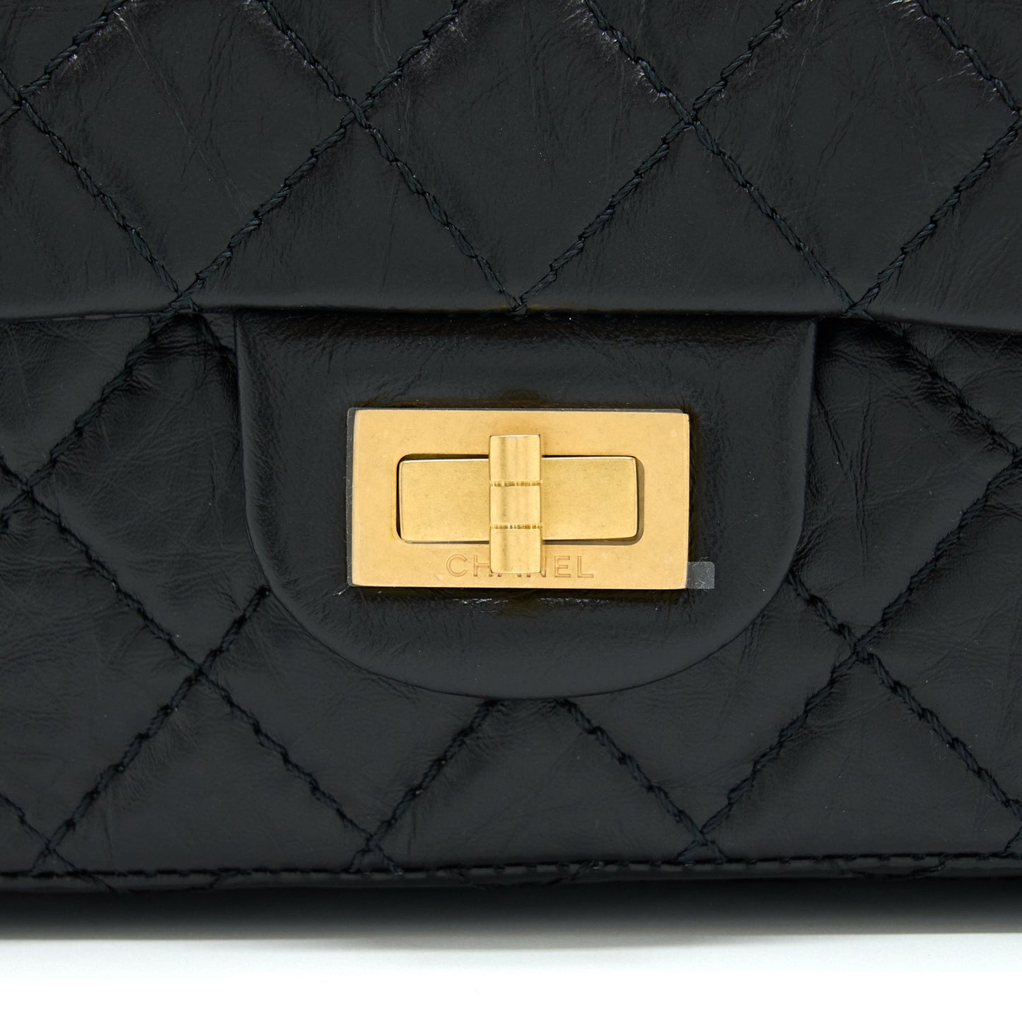 Chanel Mini 2.55 Reissue Flap Bag Aged Calfskin Black Brushed