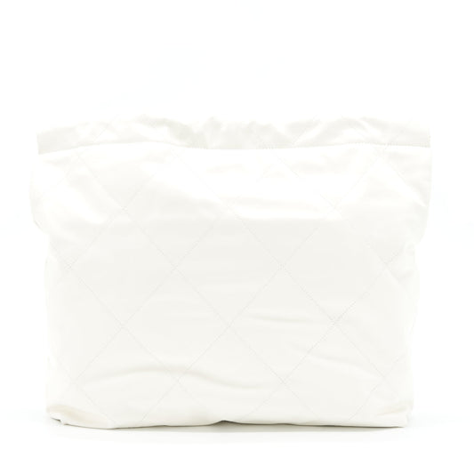 Chanel Medium 22 Bag Shiny Calfskin White