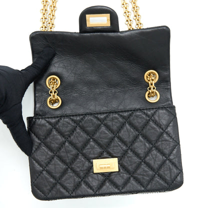 Chanel Mini 2.55 Reissue Flap Bag Aged Calfskin Black Brushed