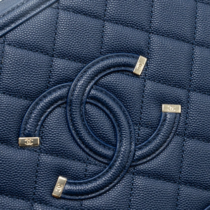 Chanel Filigree camera bag caviar dark blue L