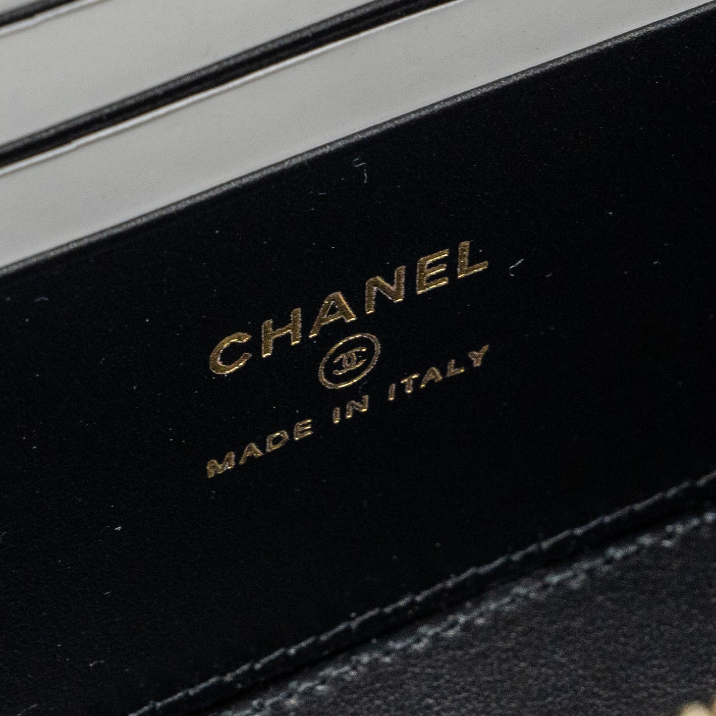 Chanel long vanity case with charms chain Calfskin Black L (microchip)