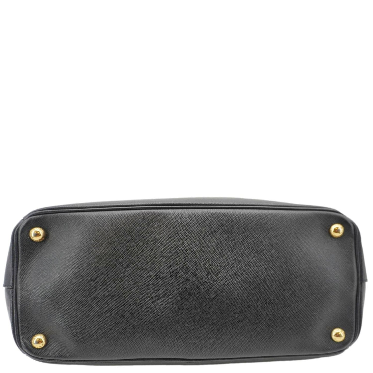 PRADA Galleria Double Zip Saffiano Leather Top Handle Tote Bag Black