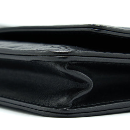 Chanel Camellia Wallet On Chain Lambskin Black