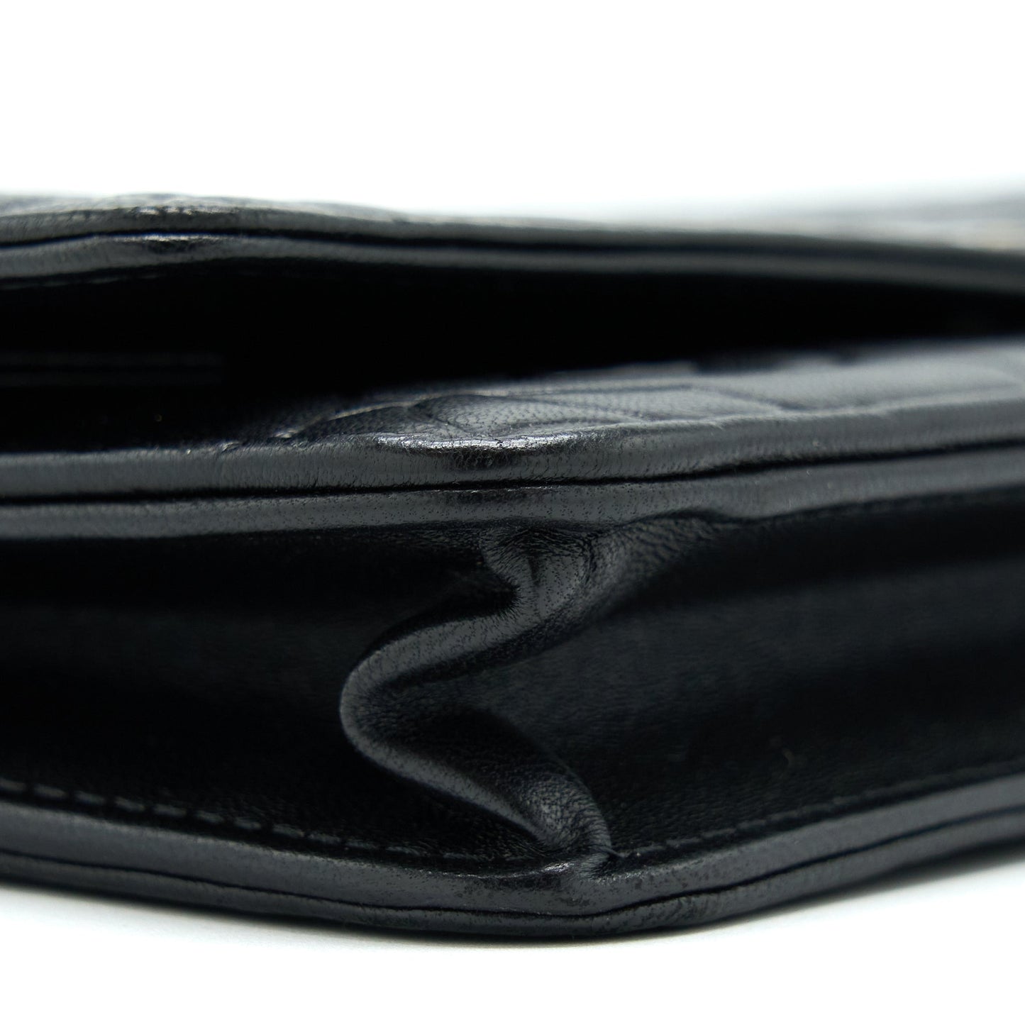 Chanel Camellia Wallet On Chain Lambskin Black