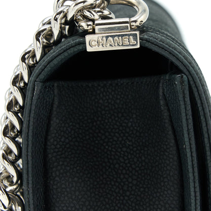 Chanel Medium Boy Bag Grained Calfskin Black