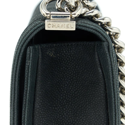 Chanel Medium Boy Bag Grained Calfskin Black