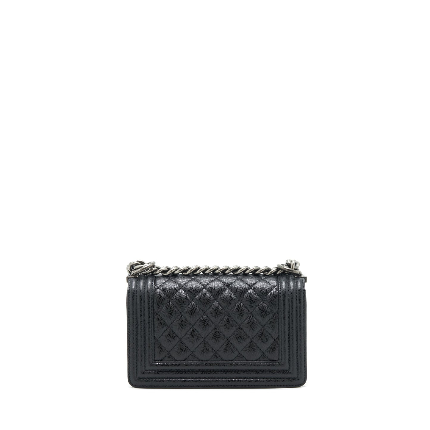 Chanel Small Boy Bag Caviar Black Ruthenium Hardware