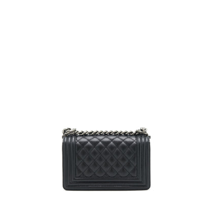 Chanel Small Boy Bag Caviar Black Ruthenium Hardware