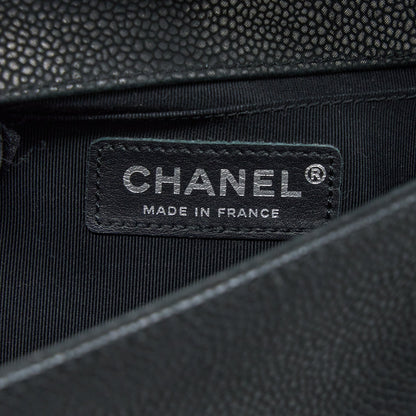 Chanel Medium Boy Bag Grained Calfskin Black