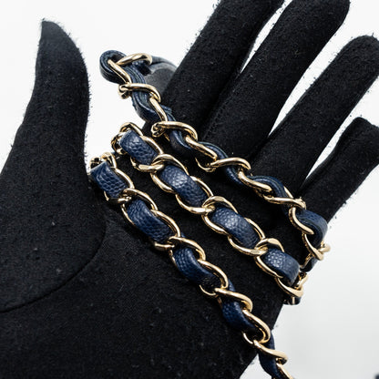 Chanel Filigree camera bag caviar dark blue L