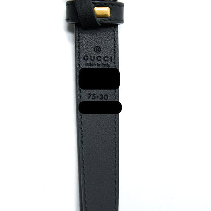Gucci GG buckle Belt Calfskin Black Brushed
