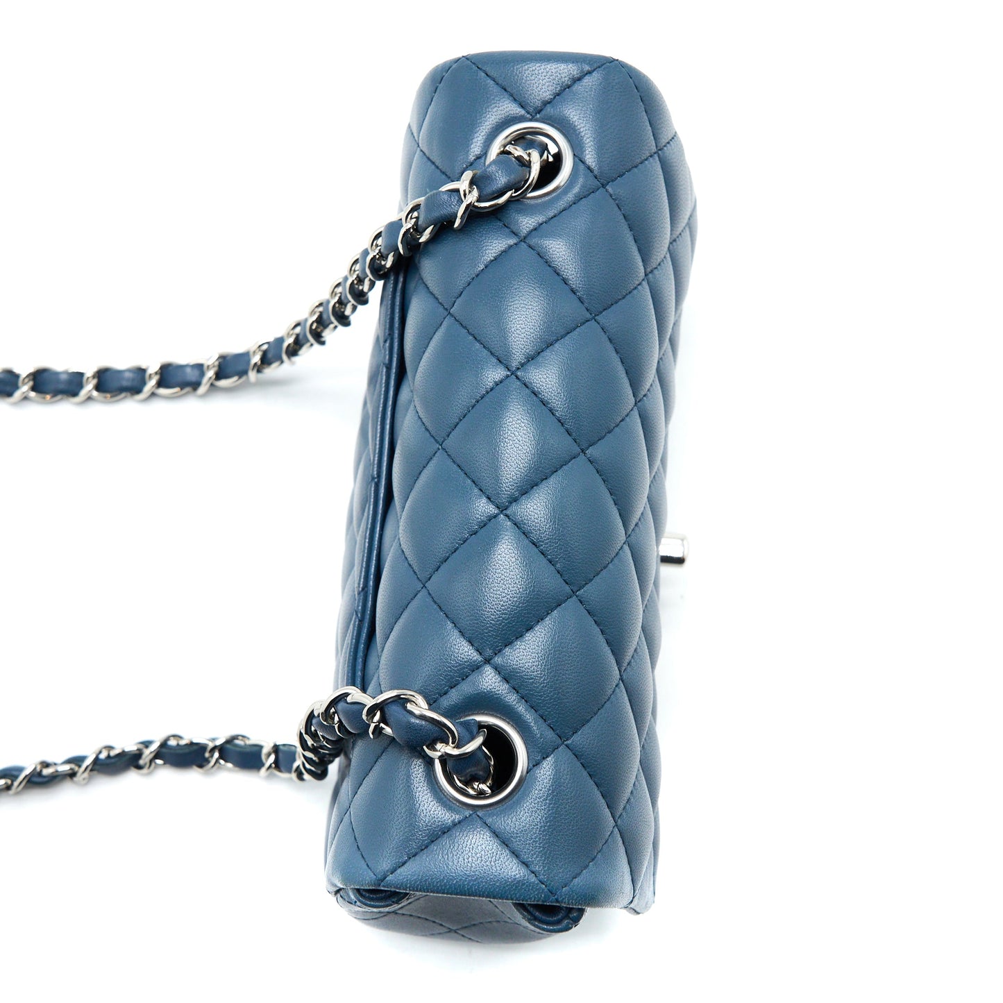 Chanel Mini Rectangular Flap Bag Lambskin Blue