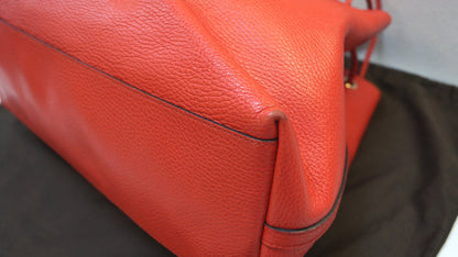 GUCCI Calfskin Large Braided Handle Gifford Tote Bag Red