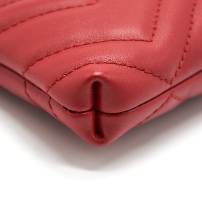 Gucci marmont mini pouch with chain red