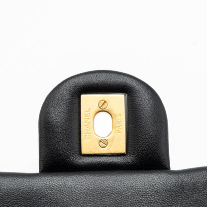 Chanel 23K pearl crush mini square flap bag lambskin black  (microchip)