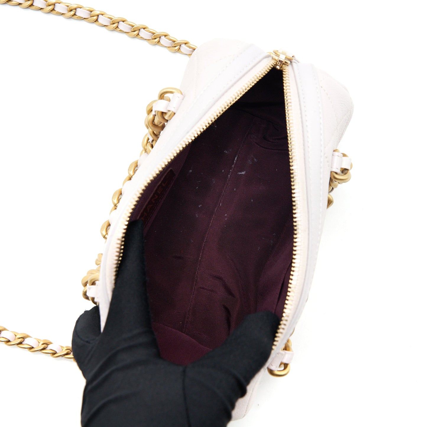 Chanel mini Bowling bag with chain light purple