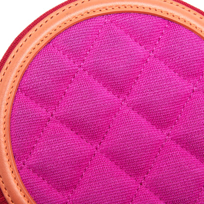 Chanel mini round Vanity with Chain Fabric Multi colour
