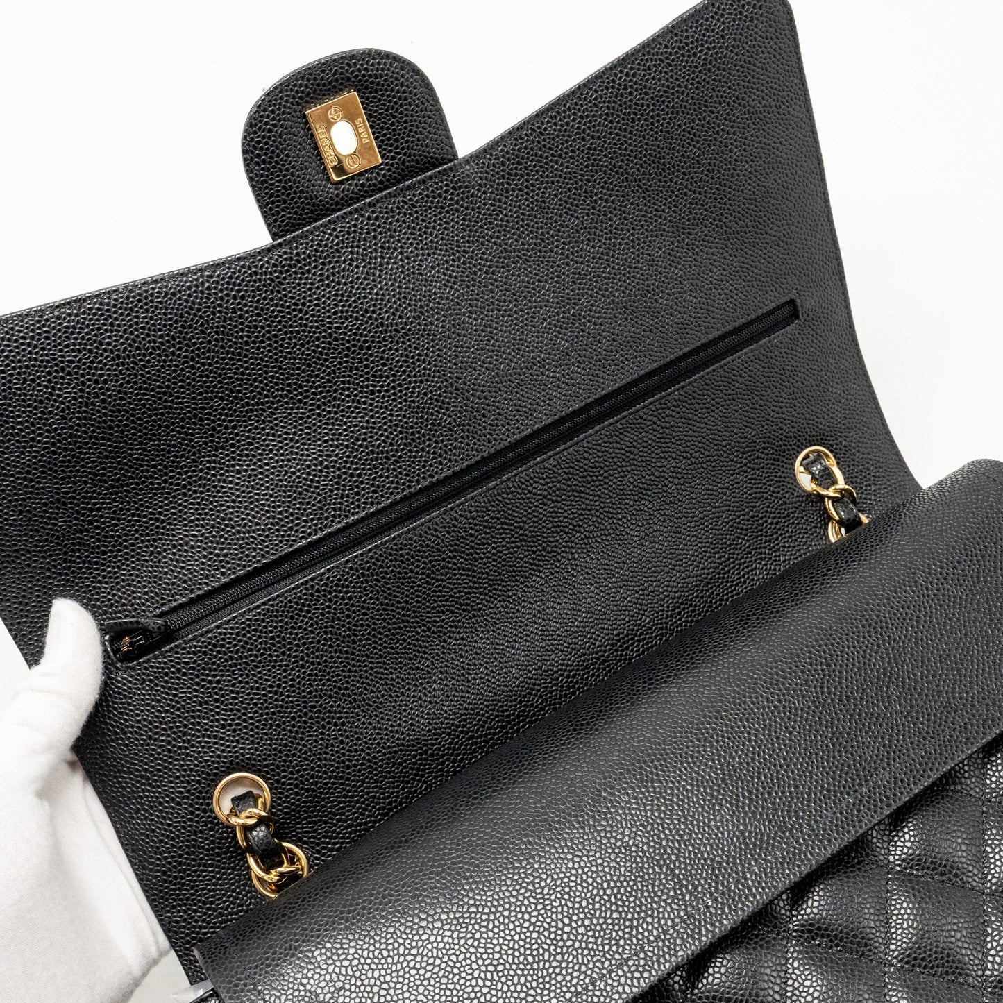 Chanel Maxi Classic Double Flap Bag Caviar Black