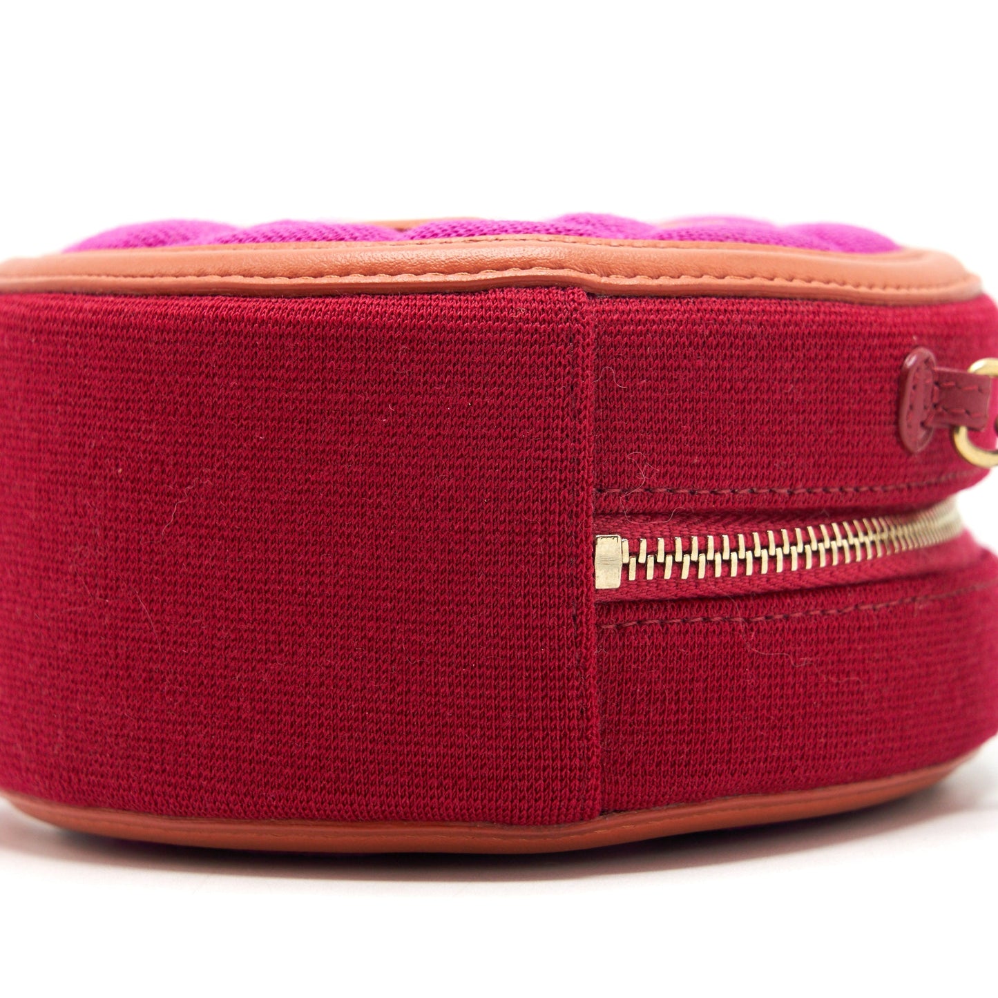 Chanel mini round Vanity with Chain Fabric Multi colour