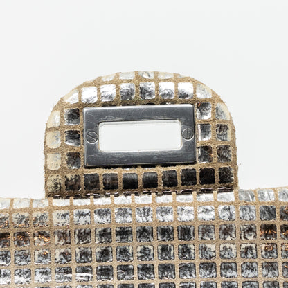 Chanel mini 2.55 reissue flap bag calfskin beige / silver
