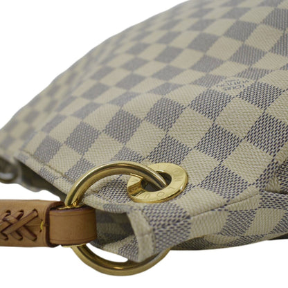 LOUIS VUITTON Artsy MM Damier Azur Hobo Bag White
