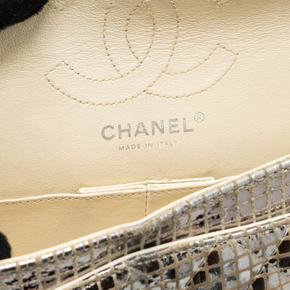 Chanel mini 2.55 reissue flap bag calfskin beige / silver