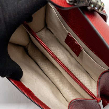 Gucci Dionysus Small Bamboo Handle Bag Calfskin Red SHW