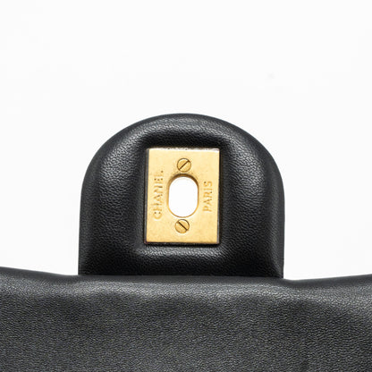 Chanel Pearl Crush Mini  Square Flap Bag Lambskin Black  (microchip)