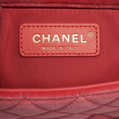 Chanel Pearl Crush Mini Square Flap Bag Velvet Pink