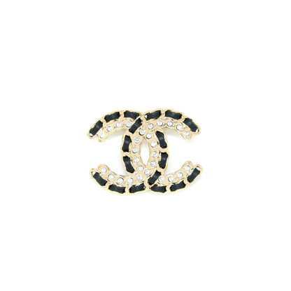 Chanel Leather Chain/ Crystal Brooch L