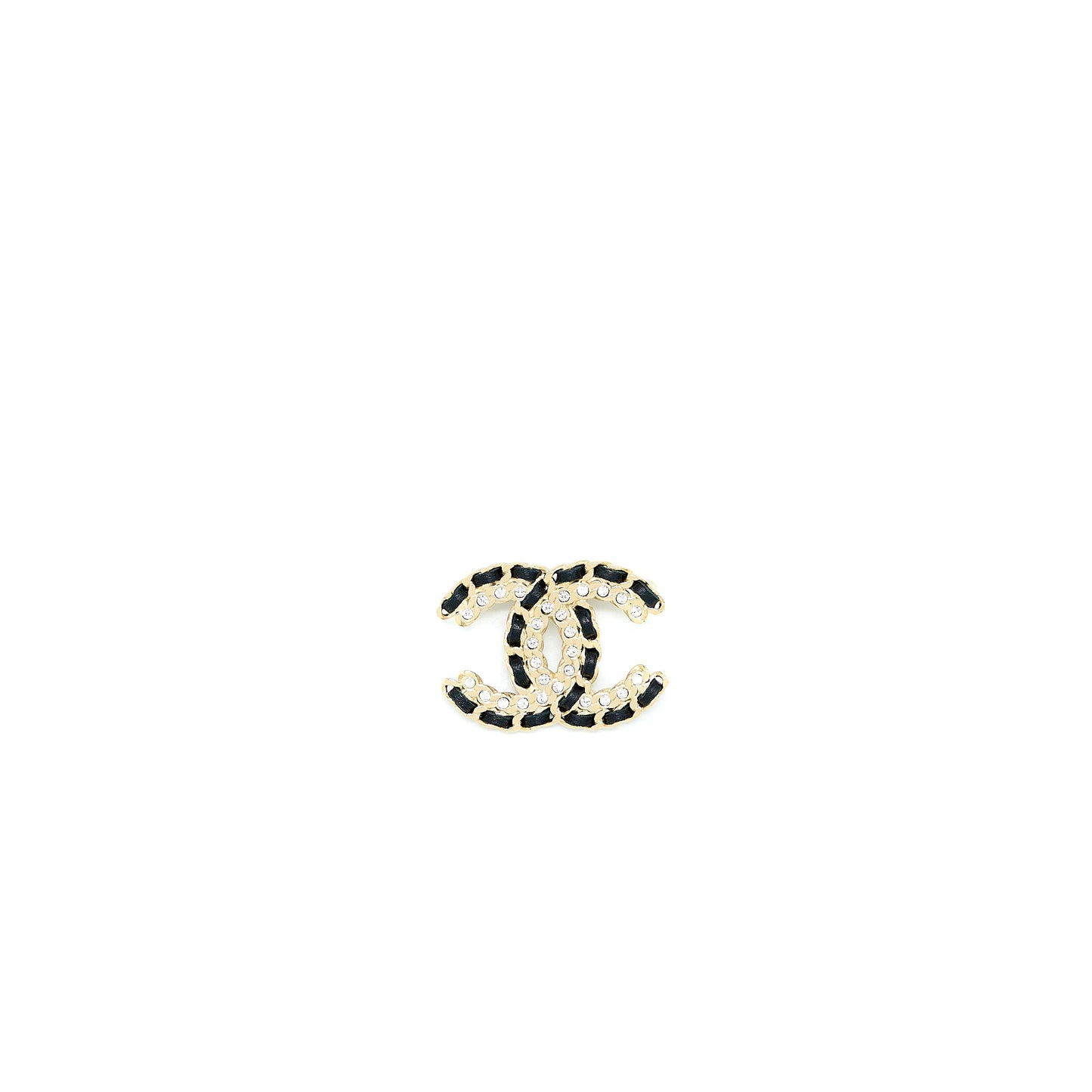 Chanel Leather Chain/ Crystal Brooch L
