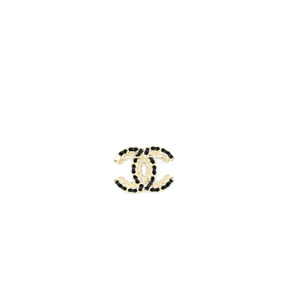 Chanel Leather Chain/ Crystal Brooch L
