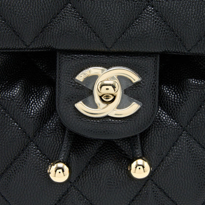 Chanel 23s Mini Flap Backpack Caviar Black L (Microchip)