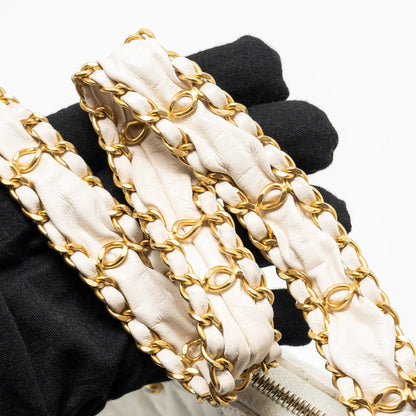 Chanel 23K Hobo Shoulder Bag Calfskin White  (Microchip)