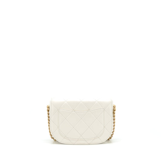 Chanel Seasonal Flap Crossbody Bag Lambskin Cream