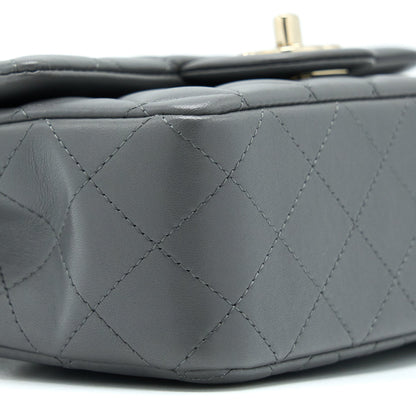 Chanel 22A Top Handle Mini Rectangular Flap Bag Lambskin Grey L(Microchip)