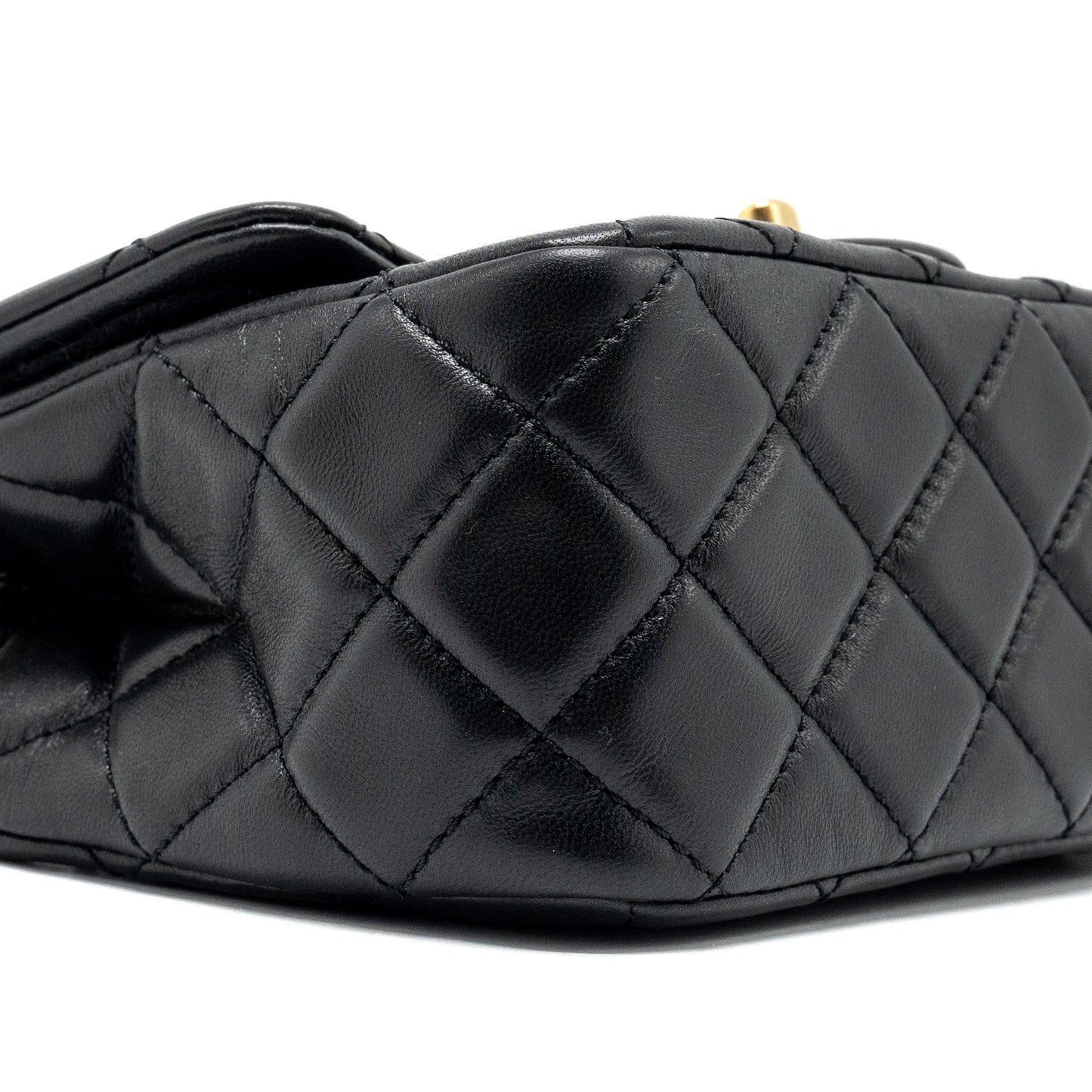 Chanel Pearl Crush Mini Square Lambskin Black  (Microchip)