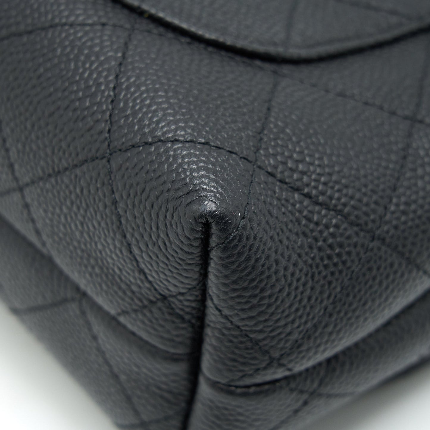 Chanel Caviar quilted flap Bag with handle and Chain Black L