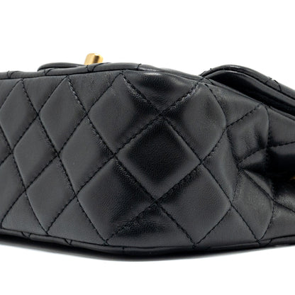 Chanel Pearl Crush Mini Square Lambskin Black  (Microchip)