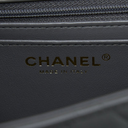 Chanel 22A Top Handle Mini Rectangular Flap Bag Lambskin Grey L(Microchip)