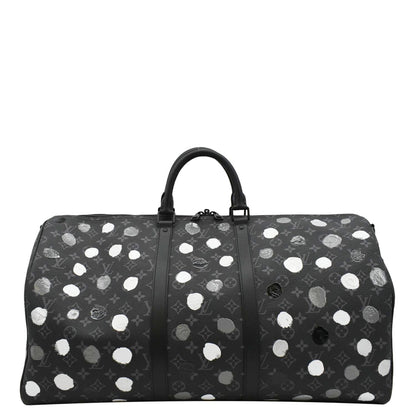 LOUIS VUITTON x YK Keepall 55 Bandouliere Monogram Eclipse Travel Bag Black