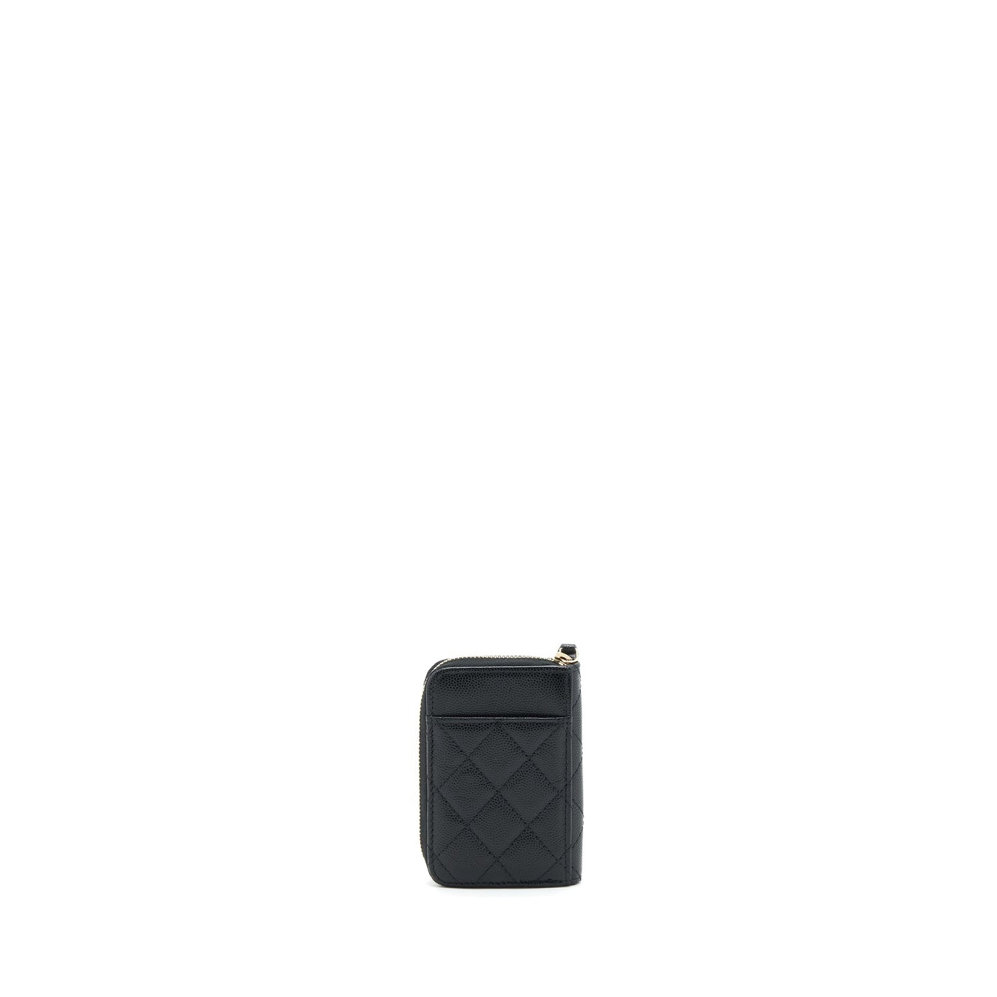 Chanel 22P Zip Card Holder Caviar Black L