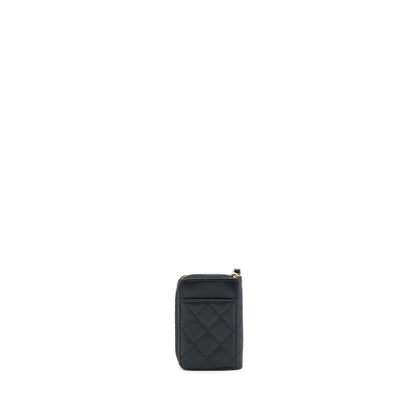 Chanel 22P Zip Card Holder Caviar Black L